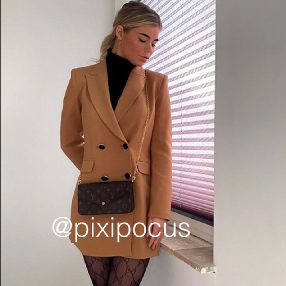 NWT Zara Double Breasted Frock Blazer Coat Camel - Picture 9 of 16